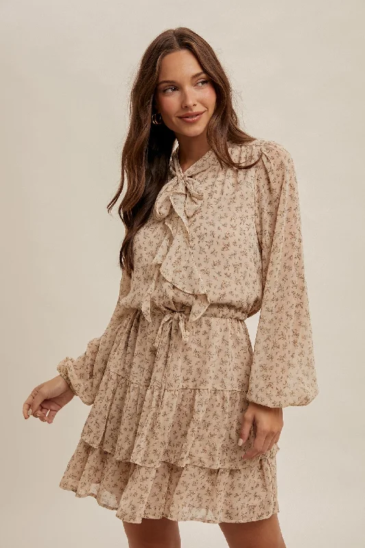 women's flutter-sleeved dressesThankful Floral Dress