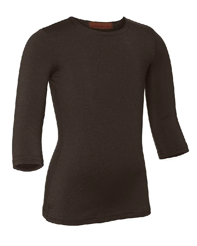 PB&J Girls Modal 3/4 Sleeve Shell - Brown