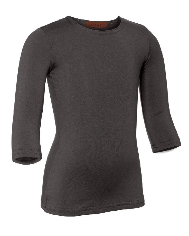 PB&J Girls Modal 3/4 Sleeve Shell - Gray