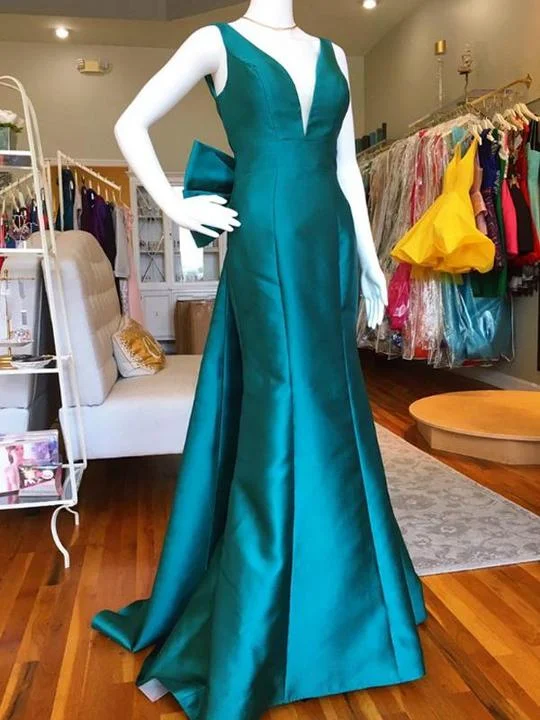 high-low prom dressesElegant V-neck Long Sheath Satin Prom Dresses, Long Prom Dresses, Prom Dresses