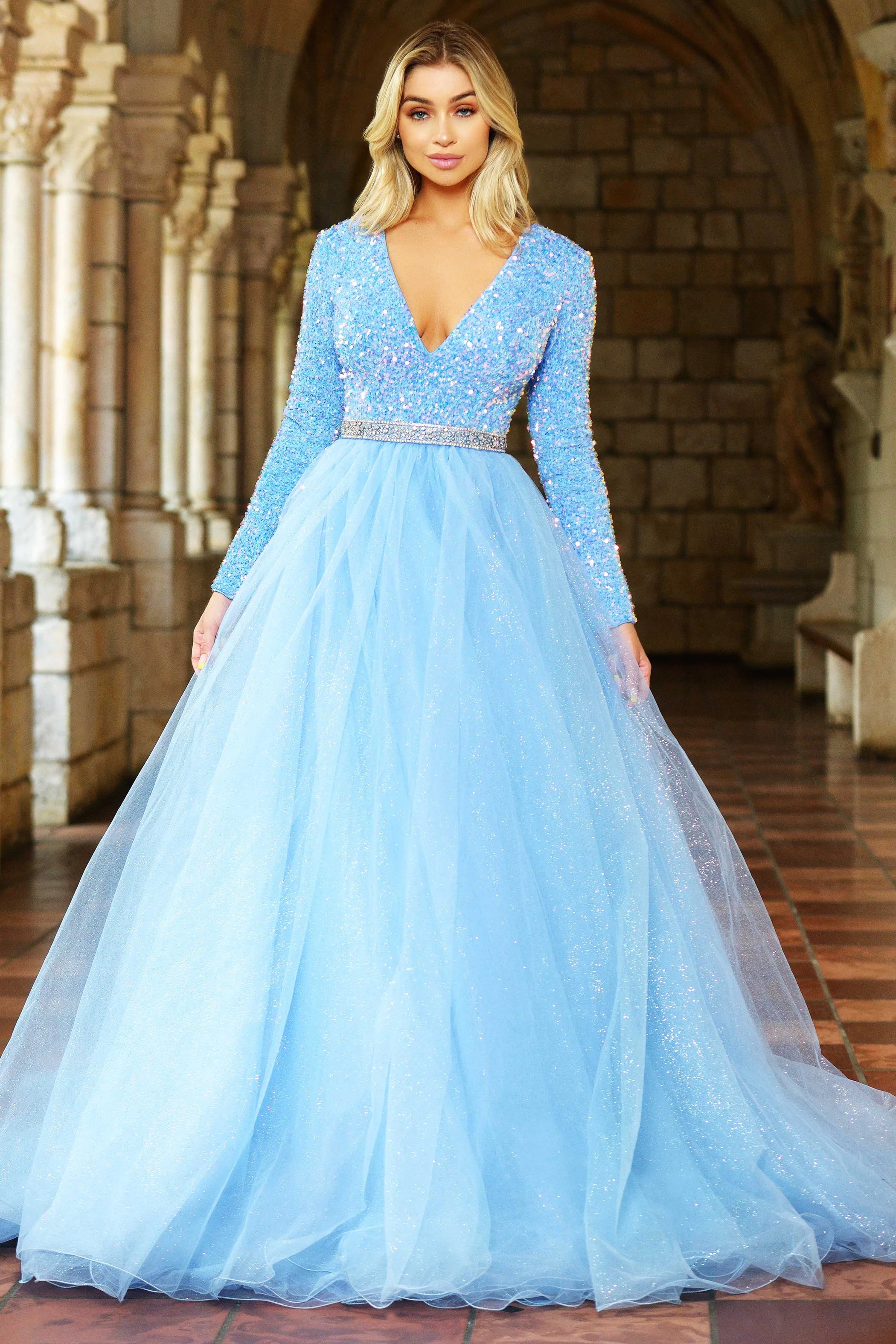 prom dress color trendsProm Dress 38332 | Iridescent Light Blue