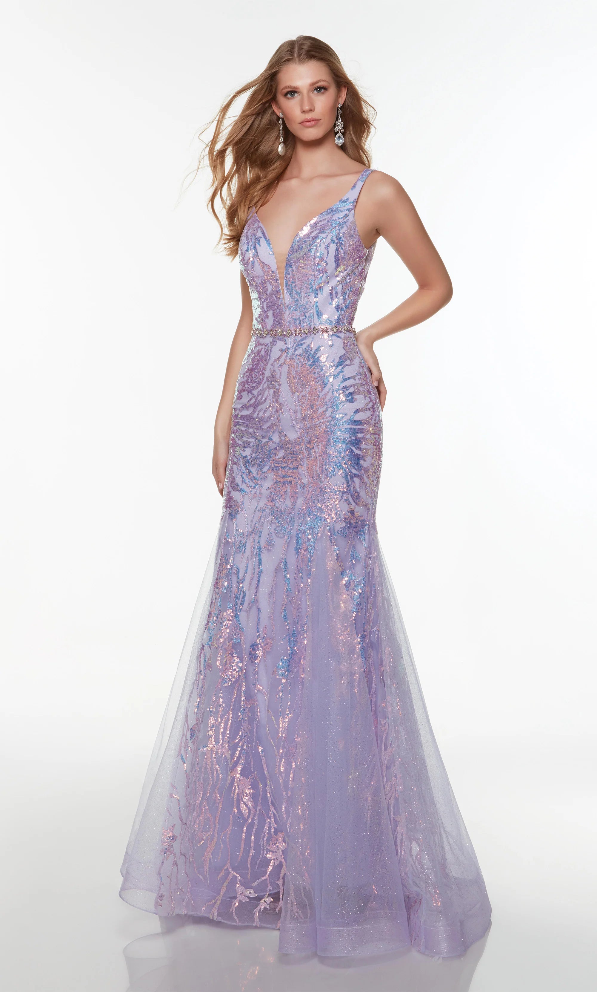 prom dresses with sequin detailingProm Dress 61241 | Light Orchid