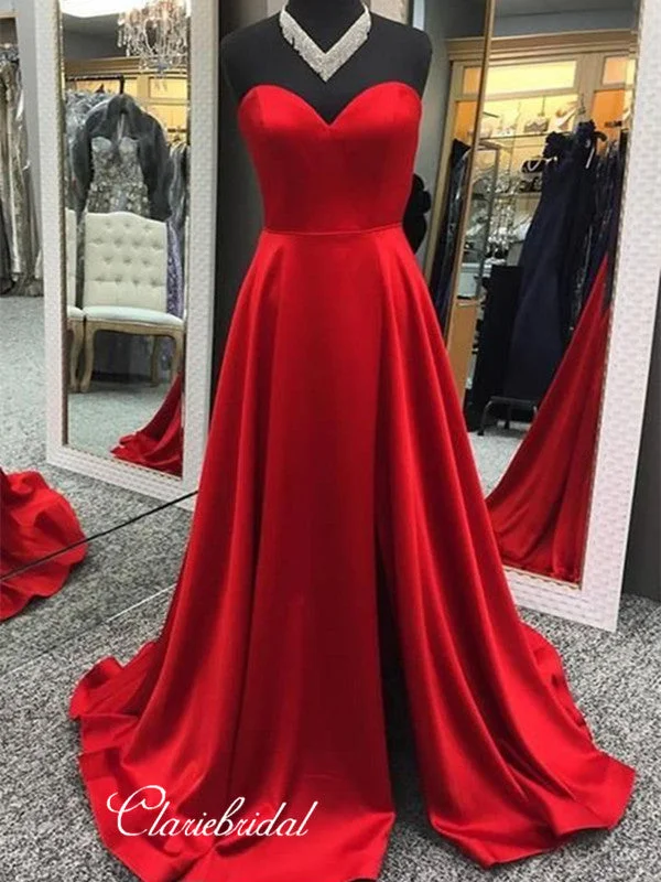 elegant prom dressesStrapless Satin Prom Dresses, Cheap Prom Dresses, New Prom Dresses